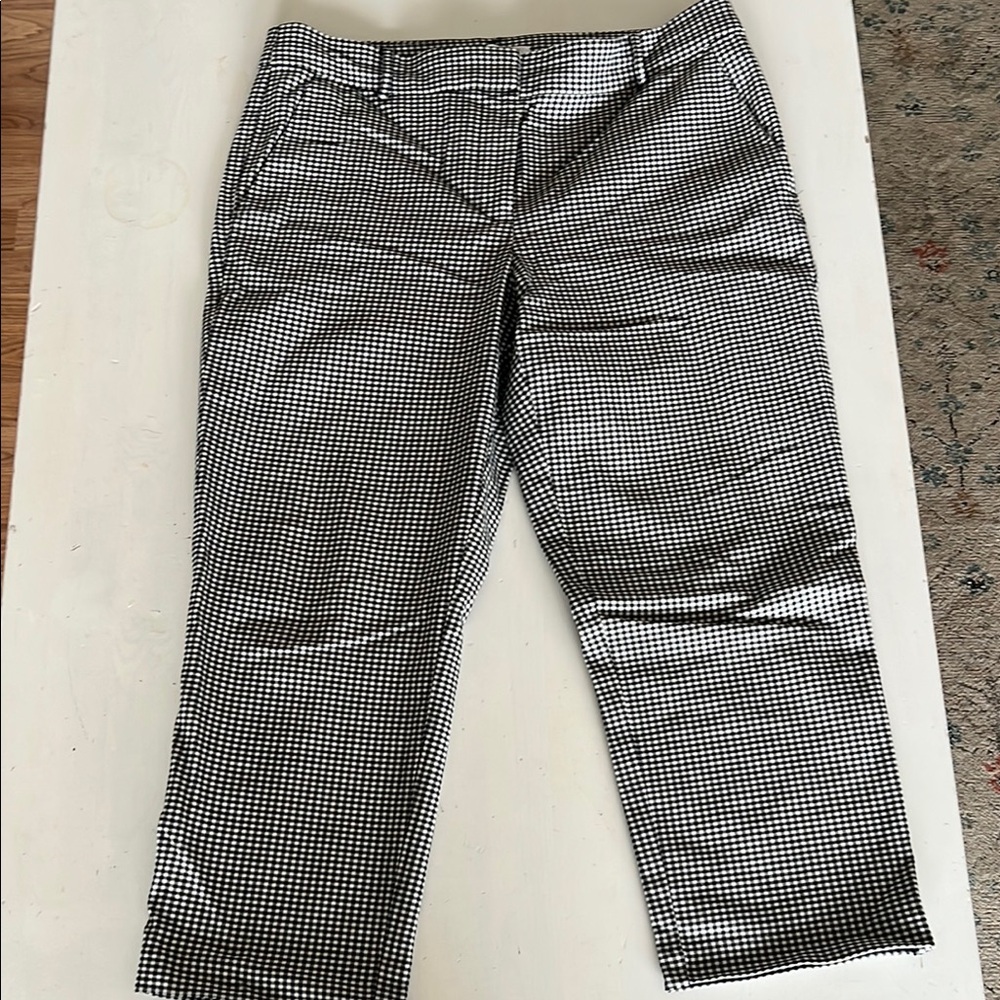 Loft Black and White Checkered Pants